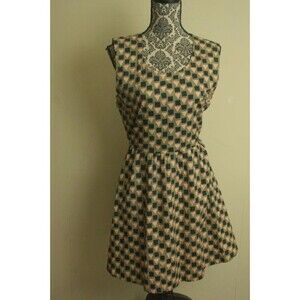 Kate Spade Dress Saturday Fit & Flare Shift Sz S Geometric Back Cut-Out Pockets